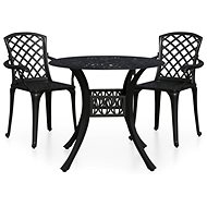 3dílný bistro set litý hliník černý, 3070584 - Zahradní nábytek