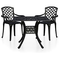 3dílný bistro set litý hliník černý, 3070587 - Zahradní nábytek