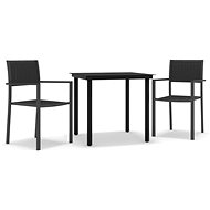 3dílný zahradní jídelní set černý, 3099263 - Zahradní nábytek