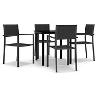 5dílný zahradní jídelní set černý, 3099264 - Zahradní nábytek