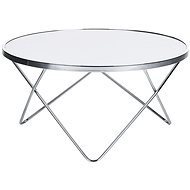 BELIANI bílá a stříbrná MERIDIAN II - Konferenční stolek