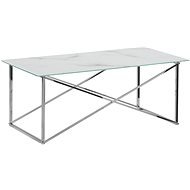 BELIANI s efektem bílého mramoru se stříbrnou EMPORIA - Konferenční stolek