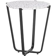 Malý BELIANI kulatý terrazzo / černý ? 50 cm VALERA - Konferenční stolek