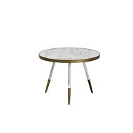 Kavárenský se vzhledem bílého mramoru a bílo-zlatými nohami RAMONA - Konferenční stolek