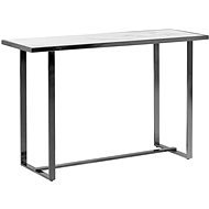 Skleněný BELIANI efekt bílého mramoru / stříbrná PLANO - Konzolový stolek