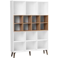 Bílá knihovna BELIANI s hnědou částí  ALLOA - Shelving Unit