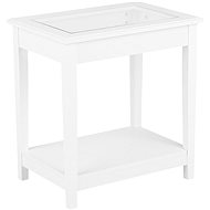 Bílý BELIANI se skleněnou deskou ATTU - Side Table