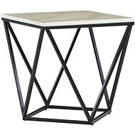 BELIANI MALIBU bílý a černý mramorový efekt - Side Table