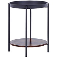 BELIANI tmavé dřevo/černá O 41 cm BORDEN - Side Table