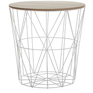 BELIANI bílý/přírodní dřevo LANARK - Side Table