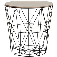 BELIANI černý/přírodní dřevo LANARK - Side Table