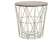 BELIANI zlatý/přírodní dřevo LANARK - Side Table