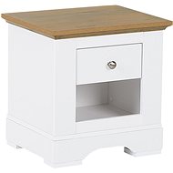 Bílý BELIANI s dřevěným topem WINGLAY - Night Stand
