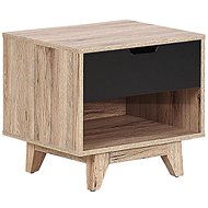BELIANI s černou zásuvkou ve světlém dřevě SPENCER  - Night Stand