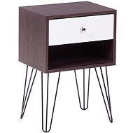 BELIANI z tmavého dřeva s bílou ARVIN - Night Stand