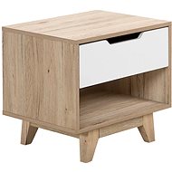 BELIANI made of light wood with white drawer SPENCER - Night Stand