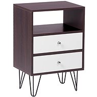 BELIANI 2 zásuvky tmavé dřevo s bílou ARVIN - Night Stand