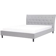 BELIANI postel Chesterfield SAVERNE 160 × 200 cm, světle šedá - Postel