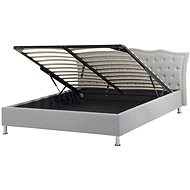 BELIANI postel s úložištěm Chesterfield METZ 160 × 200 cm, šedá - Postel