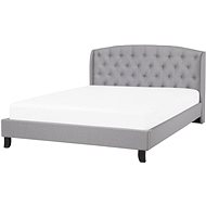 BELIANI postel Chesterfield BORDEAUX 140 × 200 cm, světle šedá - Postel
