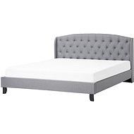 BELIANI postel Chesterfield BORDEAUX 180 × 200 cm, světle šedá - Postel