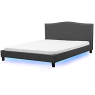 BELIANI postel s LED páskou MONTPELLIER 180 × 200 cm, šedá - Postel