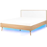 BELIANI postel s LED SERRIS 160 × 200 cm, dřevěná, světle hnědá - Postel