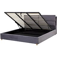 BELIANI postel s úložným prostorem BATILLY 180 × 200 cm, sametová, šedá - Postel