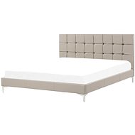 BELIANI postel AMBERT 160 × 200 cm, eko kůže, béžová a šedá - Postel