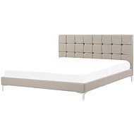 BELIANI postel AMBERT 180 × 200 cm, eko kůže, béžová a šedá - Postel