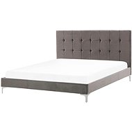BELIANI postel AMBERT 140 × 200 cm, sametová, šedá - Postel