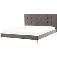 BELIANI postel AMBERT 180 × 200 cm, sametová, šedá - Postel