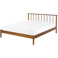 BELIANI postel s lamelami BARRET 140 × 200 cm, dřevěná, světle hnědá - Postel
