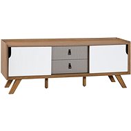 BELIANI bílý / světlé dřevo ACTON  - TV stolek