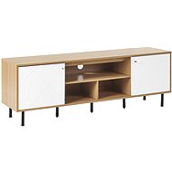BELIANI světlé dřevo / bílá PALMER - TV stolek