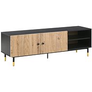 BELIANI černá se světlým dřevem ABILEN - TV stolek