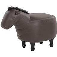 BELIANI dark brown faux leather HORSE - Stool