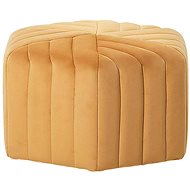 BELIANI Sametový  puf 29 × 53 × 48 cm žlutý MURIETTA - Ottoman