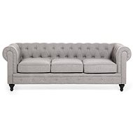 Čalouněná světle šedá vintage BELIANI CHESTERFIELD - Pohovka
