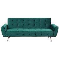 Zelená sametová rozkládací BELIANI SELNES - Couch