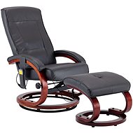 Shumee polohovací s podnožkou šedé umělá kůže, 248603 - Massage Chair