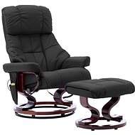 Shumee polohovací šedé umělá kůže a ohýbané dřevo, 289868 - Massage Chair