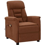 Shumee polohovací hnědé umělá broušená kůže, 3073590 - Massage Chair