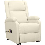 Shumee zvedací polohovací křeslo krémové textil, 3098134 - Massage Chair