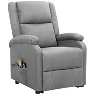 Shumee zvedací polohovací křeslo světle šedé textil, 3098135 - Massage Chair