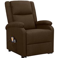 Shumee zvedací polohovací křeslo tmavě hnědé textil, 3098140 - Massage Chair