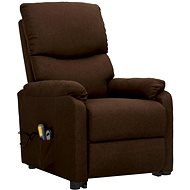 Shumee zvedací polohovací křeslo tmavě hnědé textil, 3098164 - Massage Chair