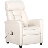 Shumee polohovací bílé umělá kůže, 3098349 - Massage Chair