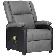 Shumee polohovací světle šedé koženka textil, 3098376 - Massage Chair