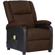 Shumee polohovací tmavě hnědé koženka textil, 3098380 - Massage Chair